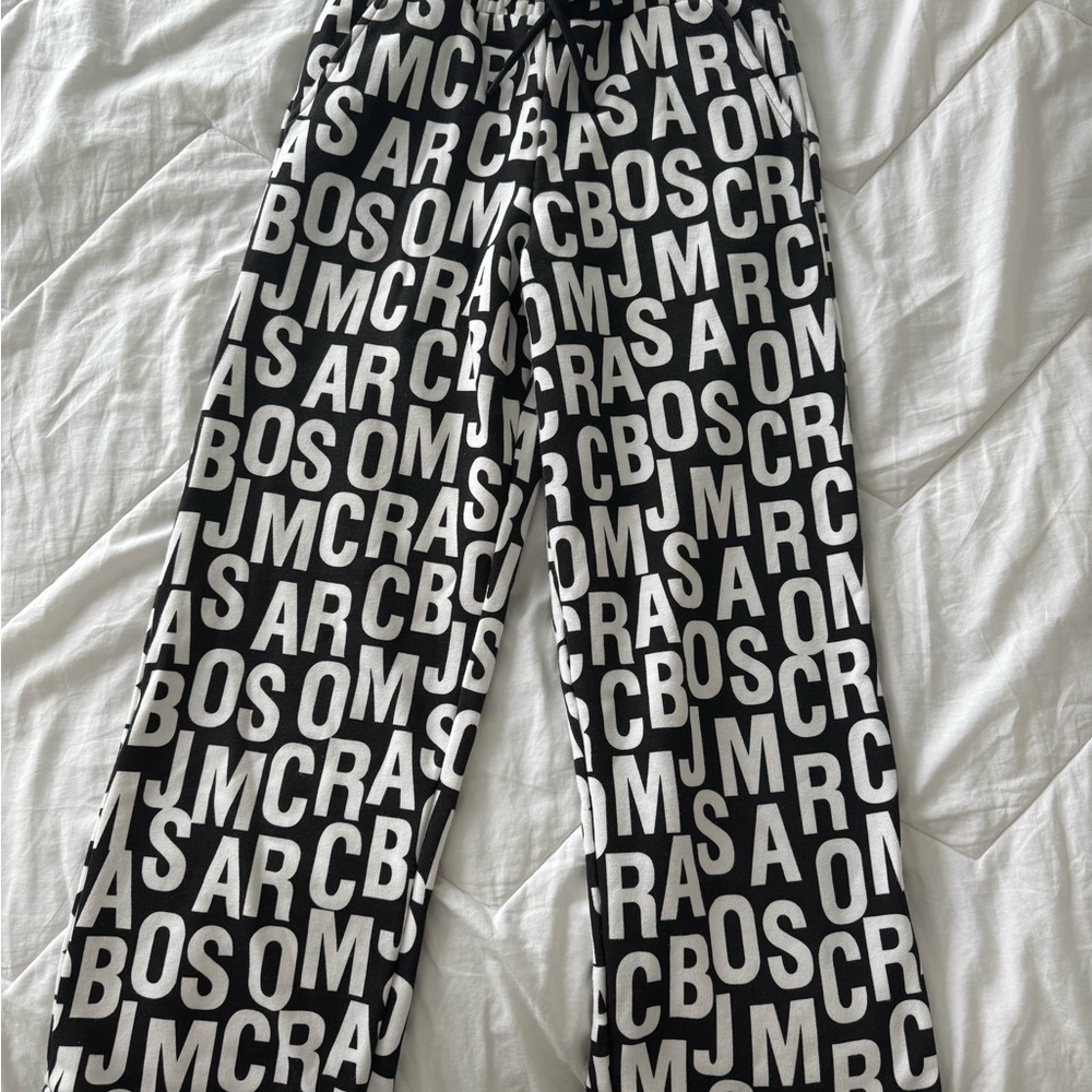 Marc Jacobs Black and White Logo Sweatpants